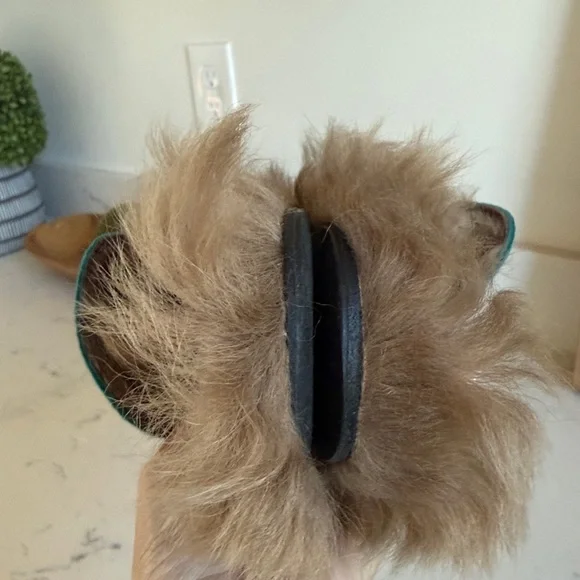 Gucci Princetown Fur Mules Color Teal Velvet Horsebit Slides Womens Size 36.5 - Picture 8 of 16